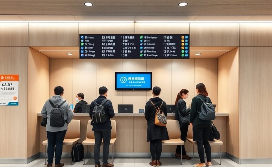 銀行店舗の受付番号表示